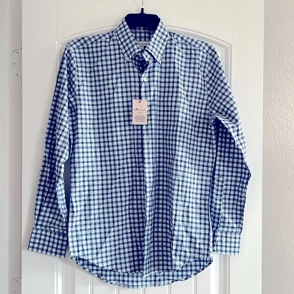 Peter Millar Crown Soft Cotton Silk Sport Shirt in Blue, Size M, New w/Tag $148 - Picture 2 of 9